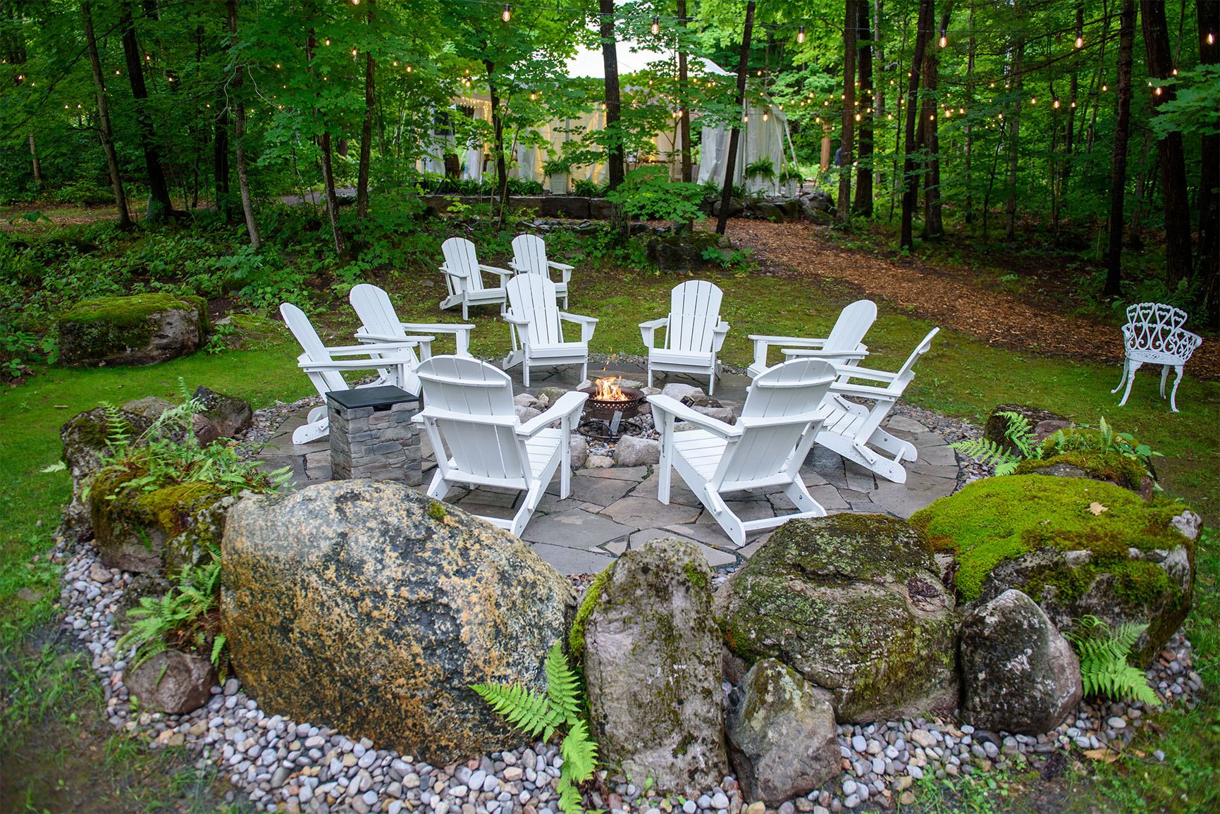 Mossy Rocks around Firepit